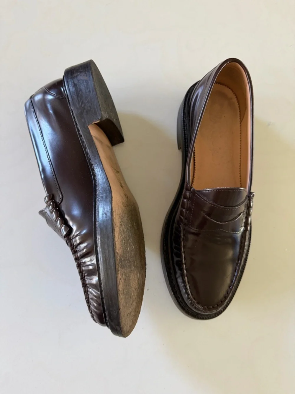 J Crew Leather Brown Loafers - Picture 3 of 5